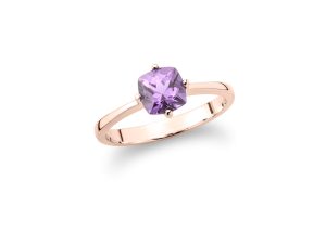 Zlatni prsten sa "cushion cut" ametistom - Slika 3
