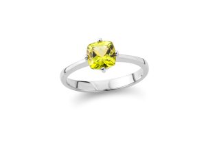 Zlatni prsten sa "cushion cut" peridotom