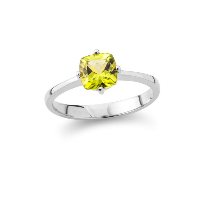Zlatni prsten sa "cushion cut" peridotom