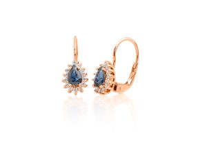 Minđuše sa 1,89ct pear shape plavim safirom i dijamantima - Slika 3