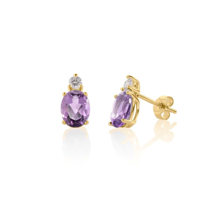 Mindjuse sa ametistom od 0,9ct i dijamantom 0,06ct