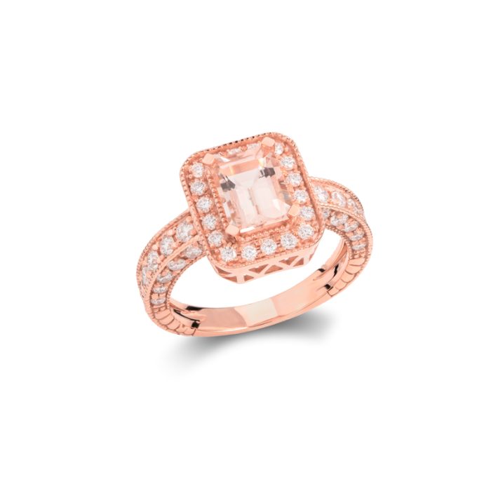 Dijamantski prsten sa 1,4 ct morganitom