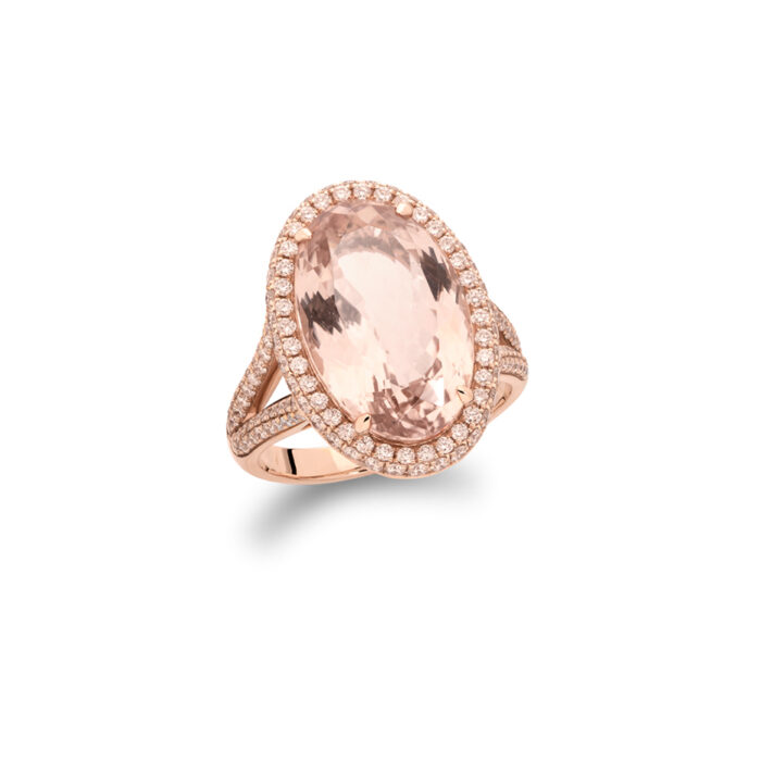 Raskošan prsten sa 1,03ct brilijantima i 9,38ct morganitom