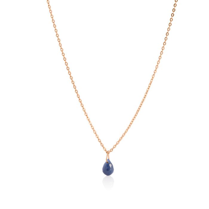 Ogrlica sa plavim safirom, birthstone za septembar