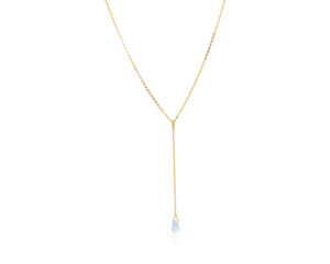 Viseća ogrlica sa nebo plavim topazom, birthstone za decembar - Slika 3