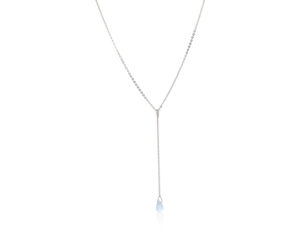 Viseća ogrlica sa nebo plavim topazom, birthstone za decembar - Slika 2