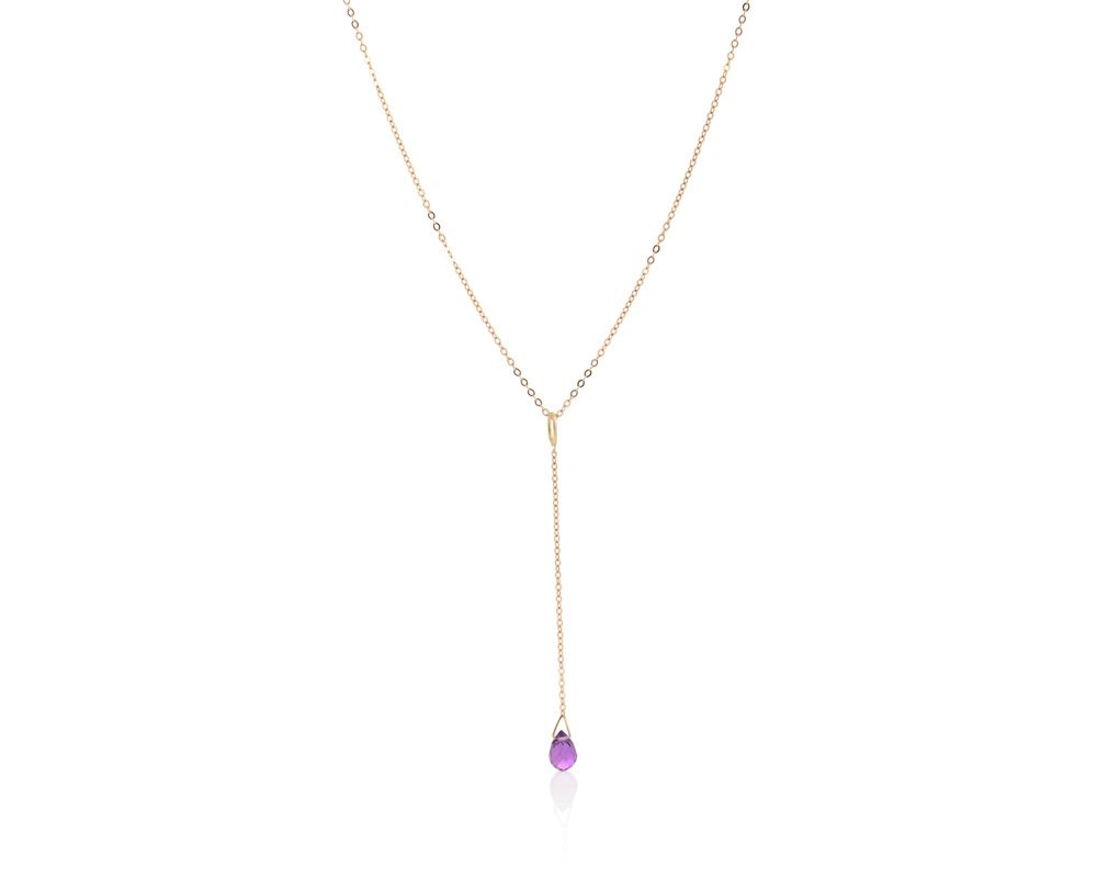 Viseća ogrlica sa ametistom, birthstone za februar - Slika 3