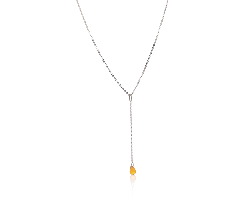 Viseća ogrlica sa citrinom, birthstone za novembar - Slika 3
