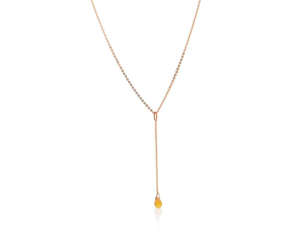 Viseća ogrlica sa citrinom, birthstone za novembar - Slika 4