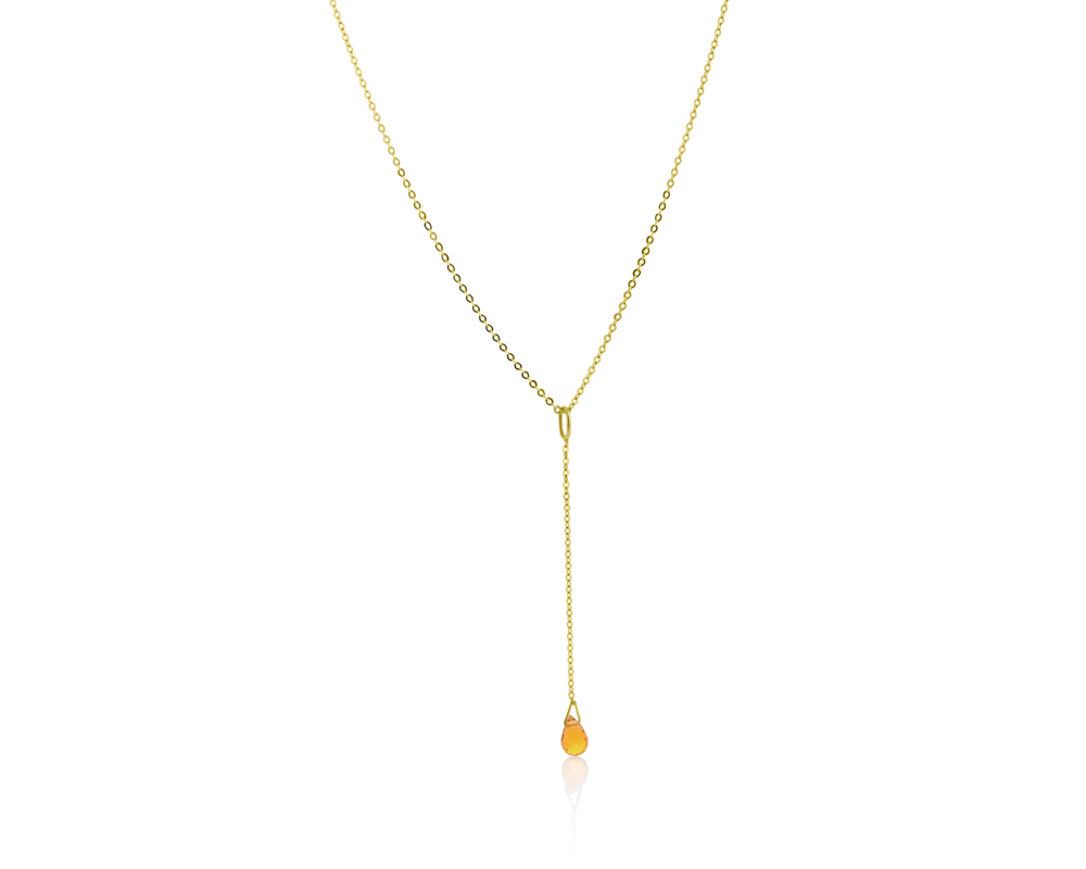 Viseća ogrlica sa citrinom, birthstone za novembar - Slika 2
