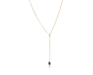 Viseća ogrlica sa rubinom, birthstone za jul - Slika 3