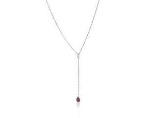 Viseća ogrlica sa rubinom, birthstone za jul - Slika 2