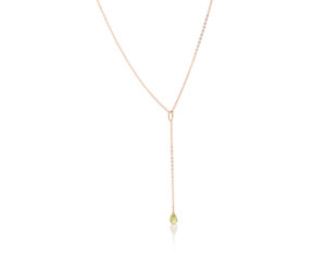 Viseća ogrlica sa peridotom, birthstone za avgust