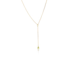 Viseća ogrlica sa peridotom, birthstone za avgust - Slika 2