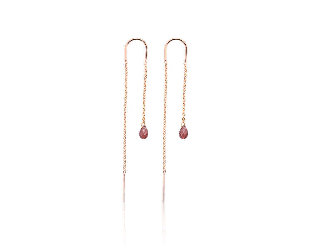Viseće minđuše sa garnetom, birthstone za januar