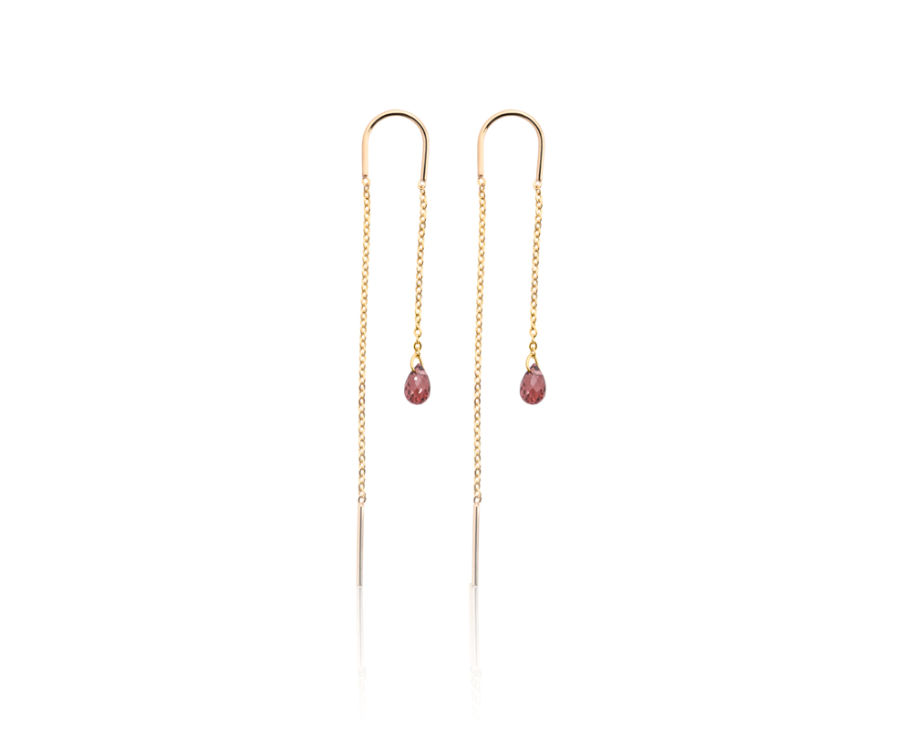 Viseće minđuše sa garnetom, birthstone za januar - Slika 2