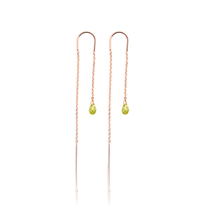 Viseće minđuše sa peridotom, birthstone za avgust
