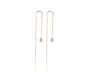 Viseće minđuše sa pink turmalinom, birthstone za oktobar - Slika 2