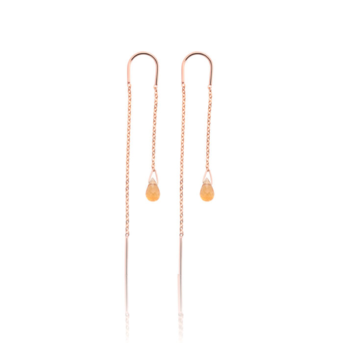 Viseće minđuše sa citrinom, birthstone za novembar