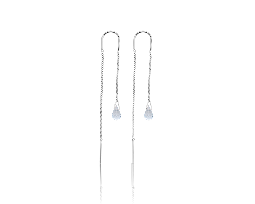 Viseće minđuše sa nebo plavim topazom, birthstone za decembar - Slika 3
