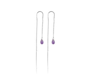 Viseće minđuše sa ametistom, birthstone za februar - Slika 2