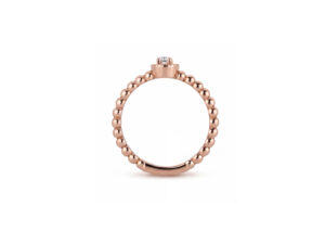 Verenički prsten sa briijantom - Round golden beads - Slika 7