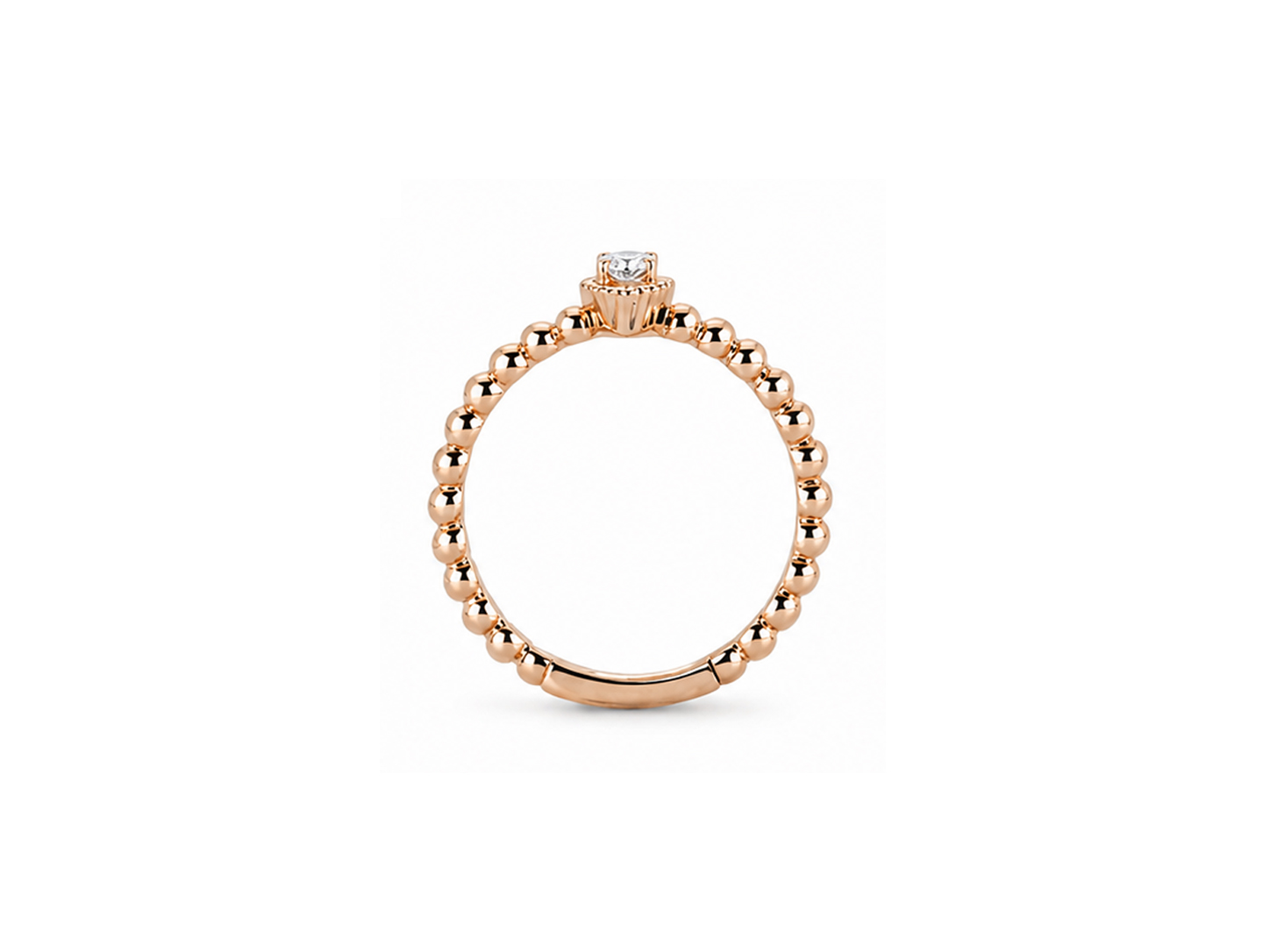 Verenički prsten sa briijantom - Pear golden beads - Slika 5