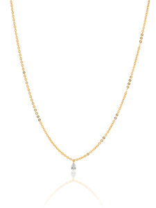 Zlatna ogrlica Floating Diamond, pear shape - Slika 3