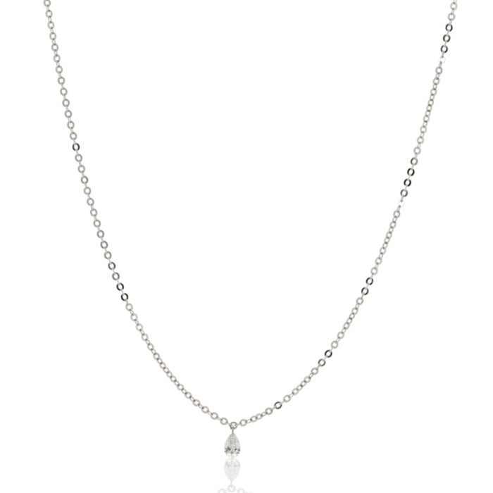 Zlatna ogrlica Floating Diamond, pear shape