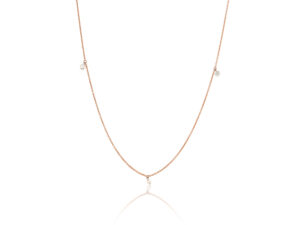 Zlatna ogrlica Triple Floating Diamonds - Slika 2