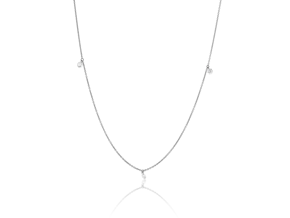 Zlatna ogrlica Triple Floating Diamonds - Slika 3