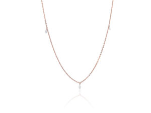 Triple Float Pear dijamantska ogrlica